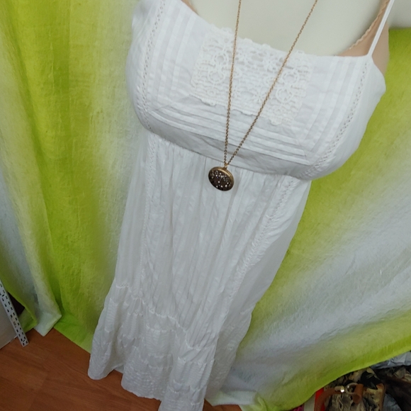 A Pea in the Pod • Boho White Crochet Long Maxi Maternity Dress Small Vacation - Picture 8 of 13